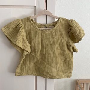 na pa ani | girls ruffle muslin gauze organic cotton sustainable blouse